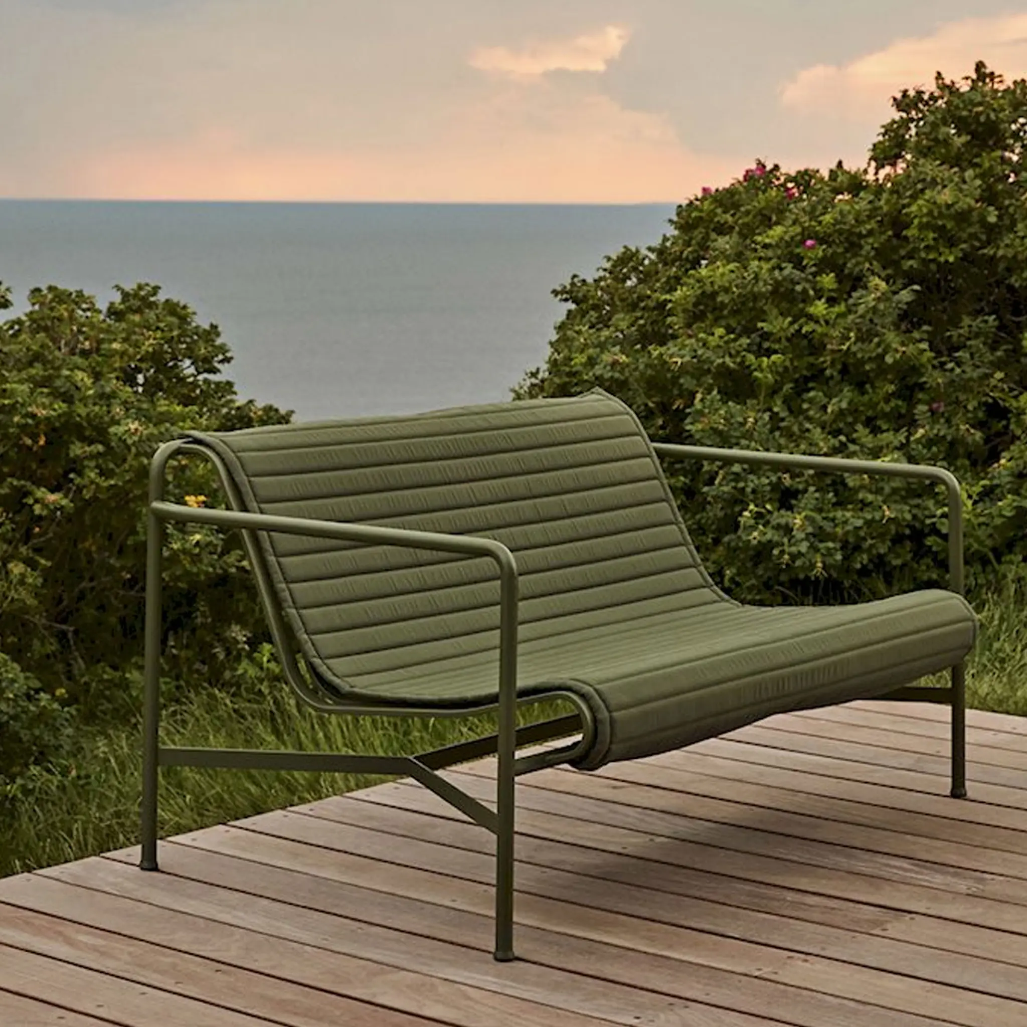 Palissade quiltad dyna för loungesoffa - Olive