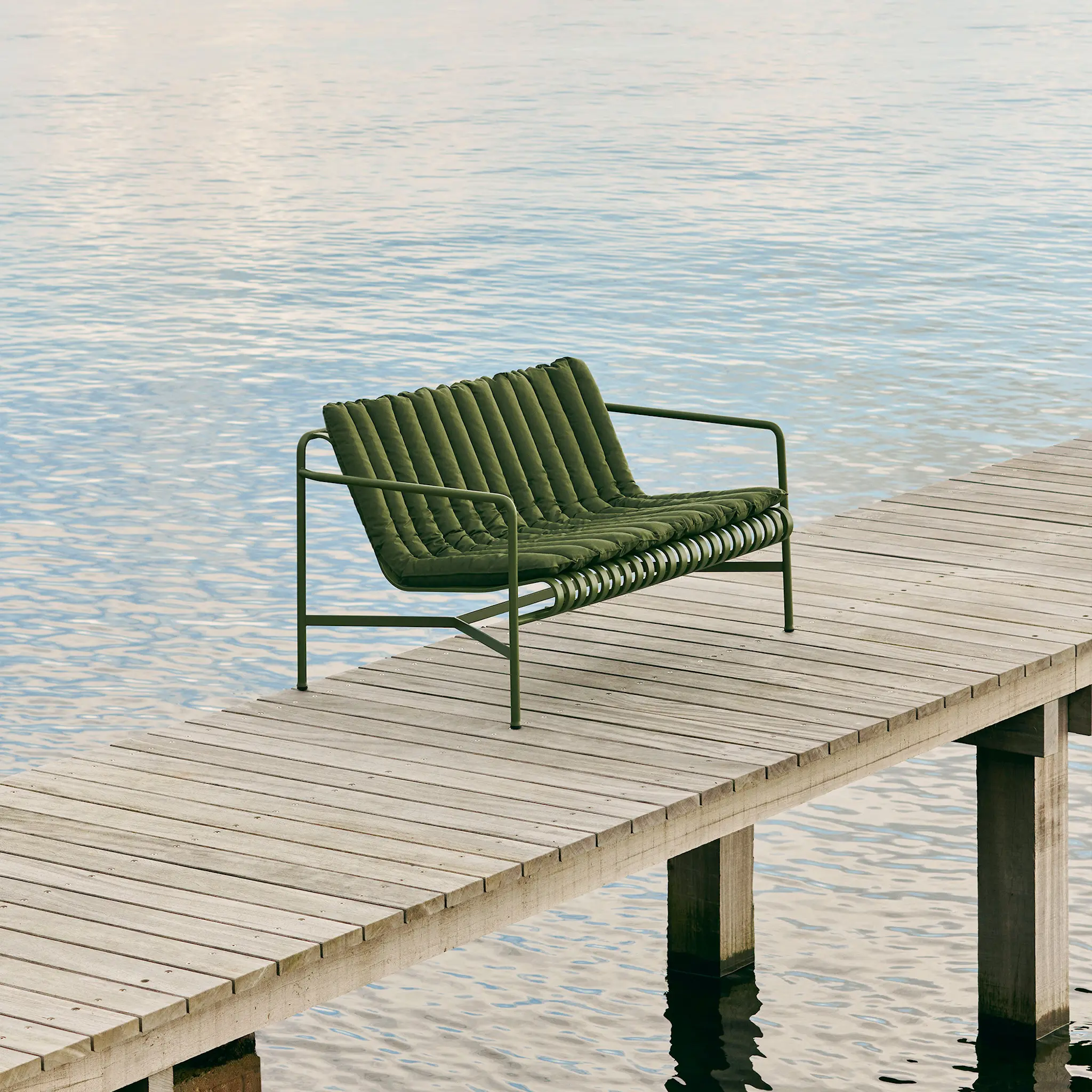 Mjukt quiltad dyna för palissade loungesoffa - Olive