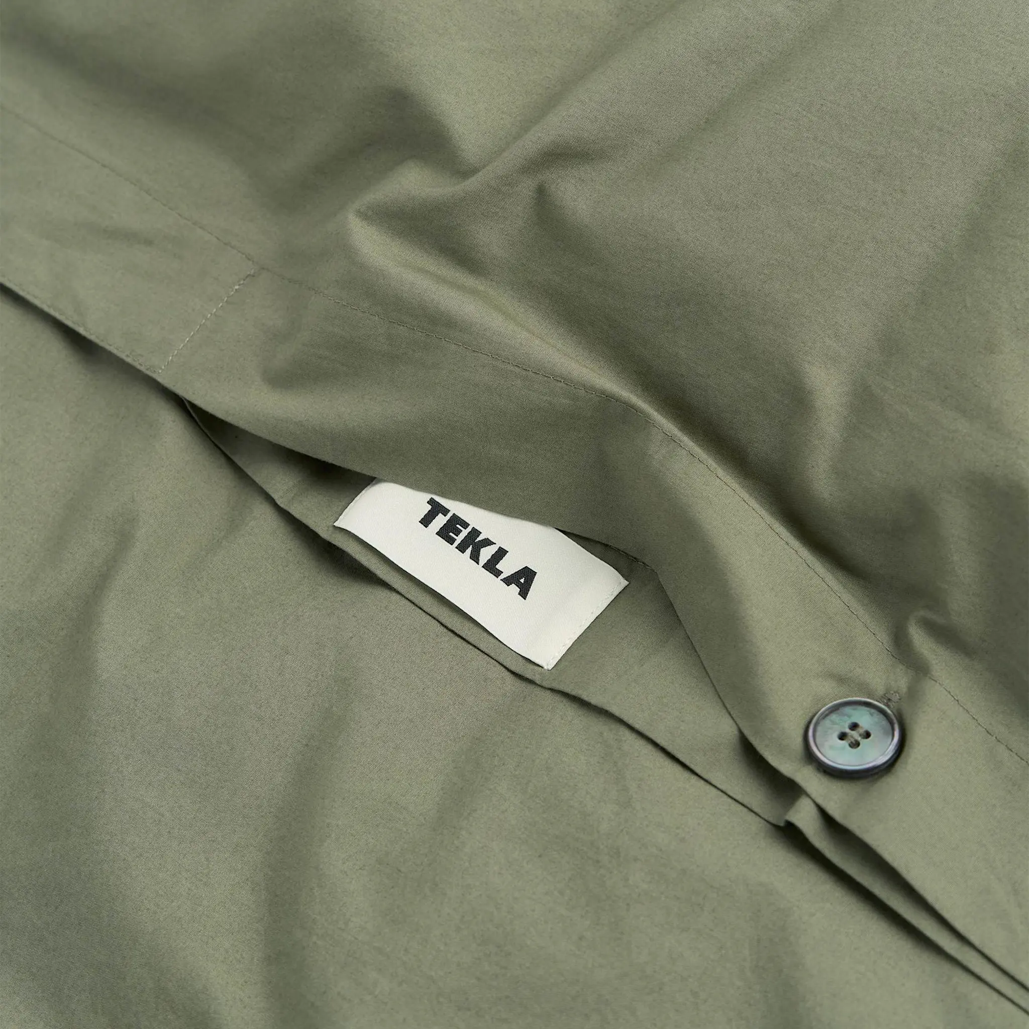 Percale Solid Olive Green påslakan