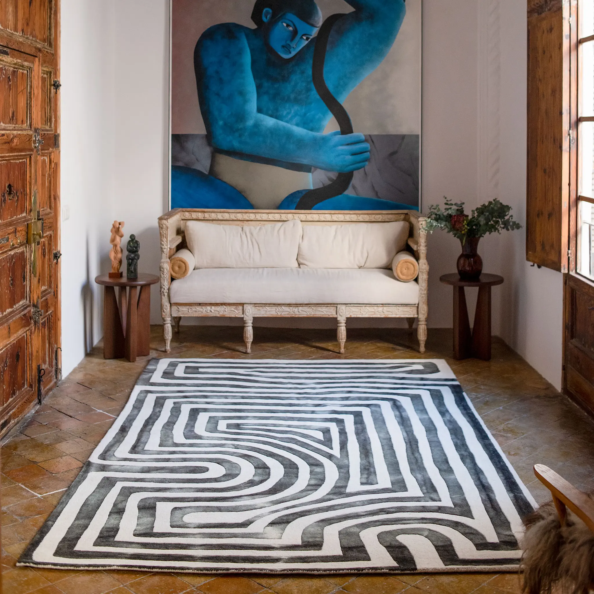Psychedelic Labyrinth ullmatta charcoal