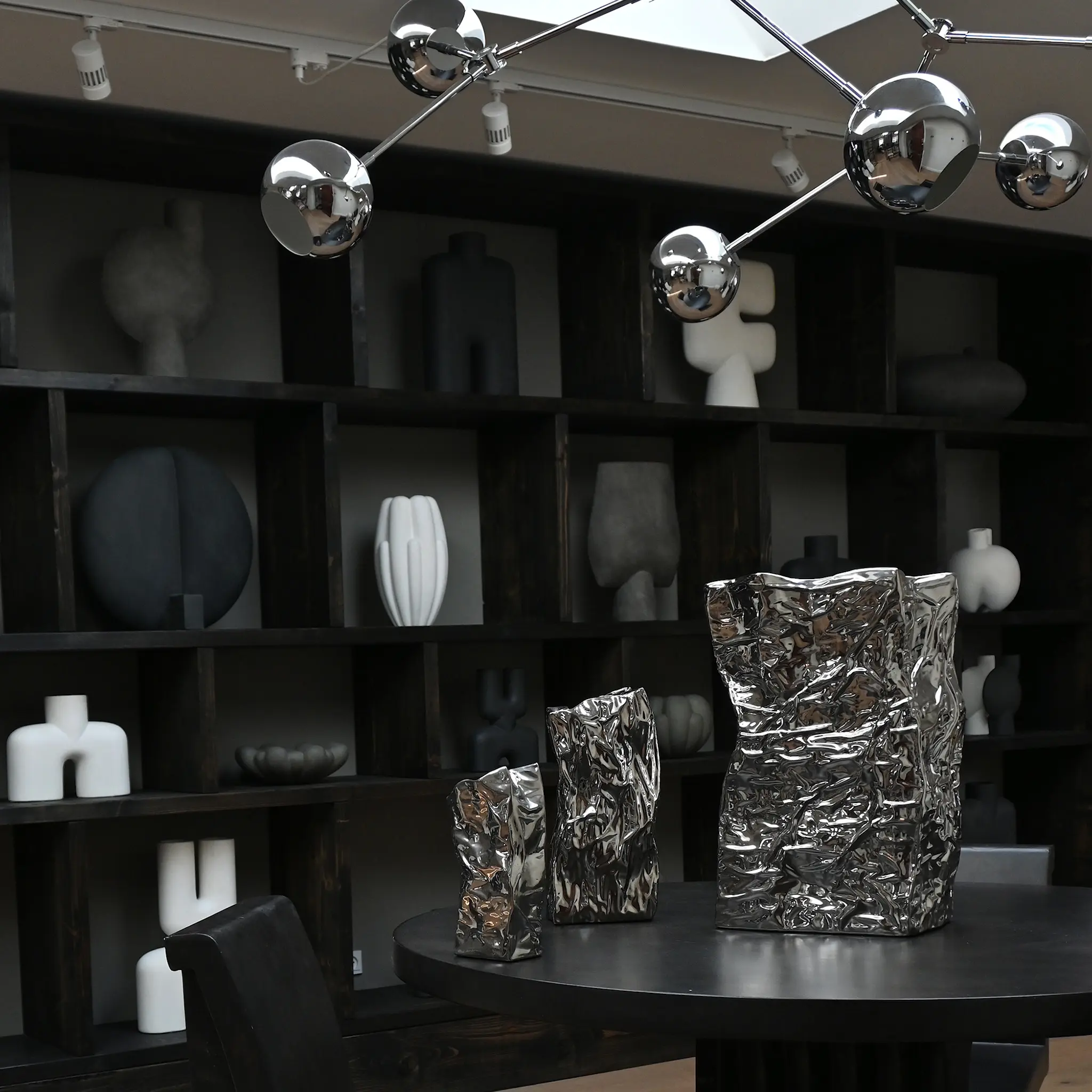 Kami Vase, Medio - Chrome