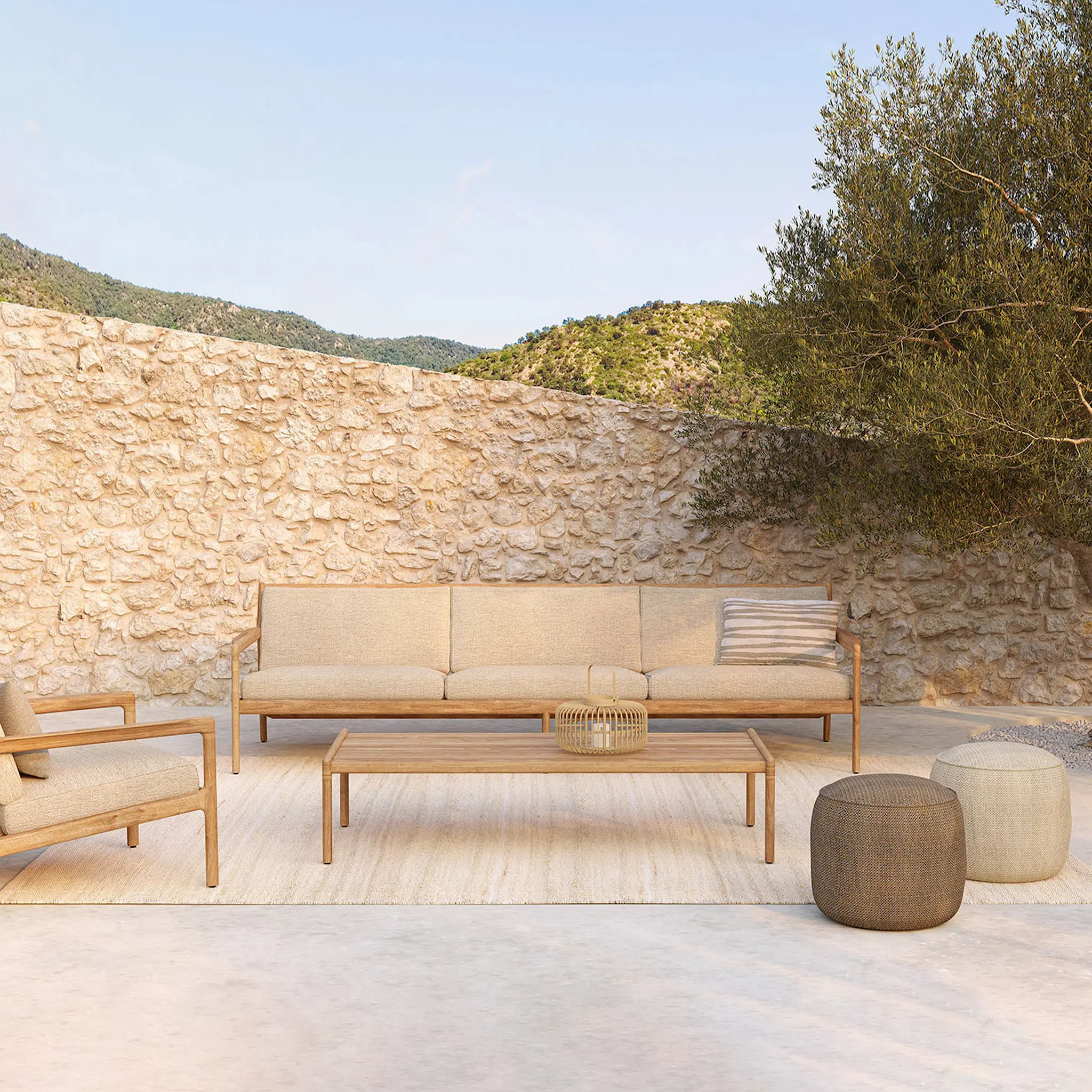 Donut Outdoor Pouf 50 cm, Mocha