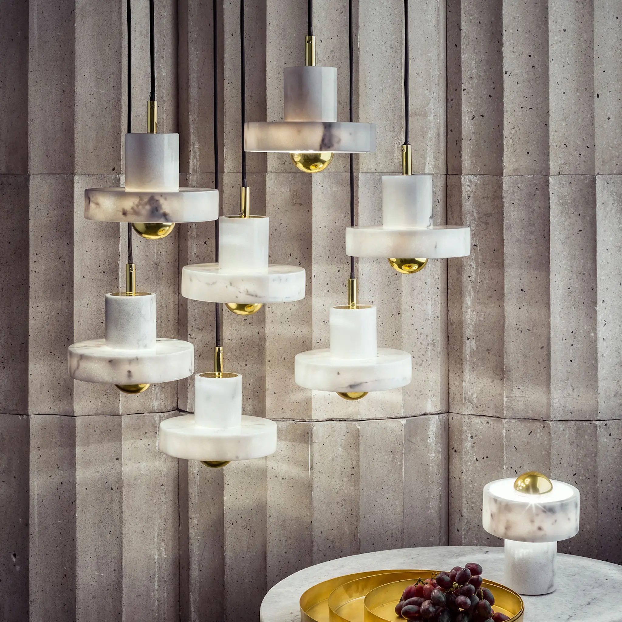 Stone pendellampa