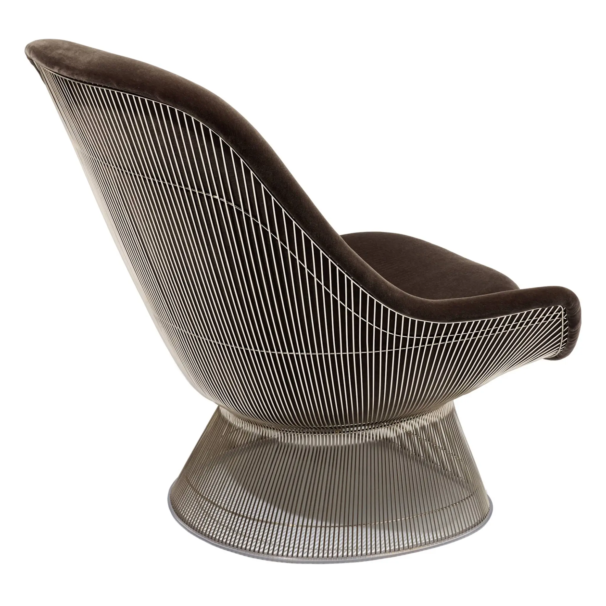 Platner Easy Chair, Polished Nickel, Tyg: Kat. B - Knoll Velvet - K78462