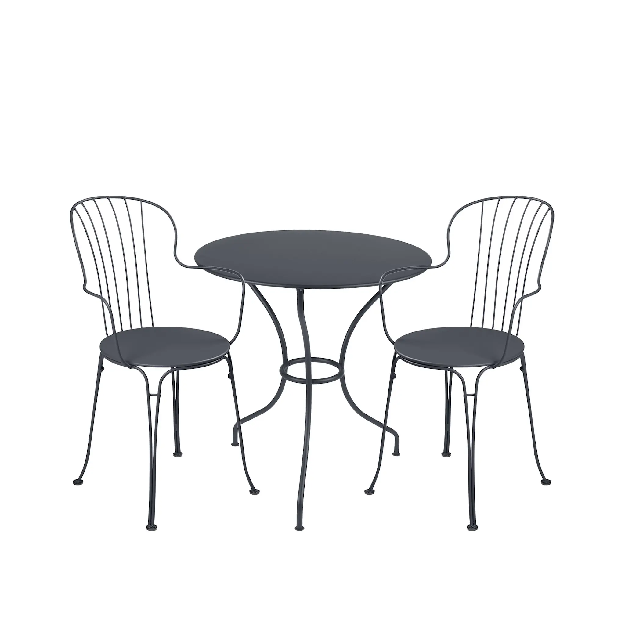 Opéra+ matgrupp pedestalbord Ø67cm & 2 karmstolar