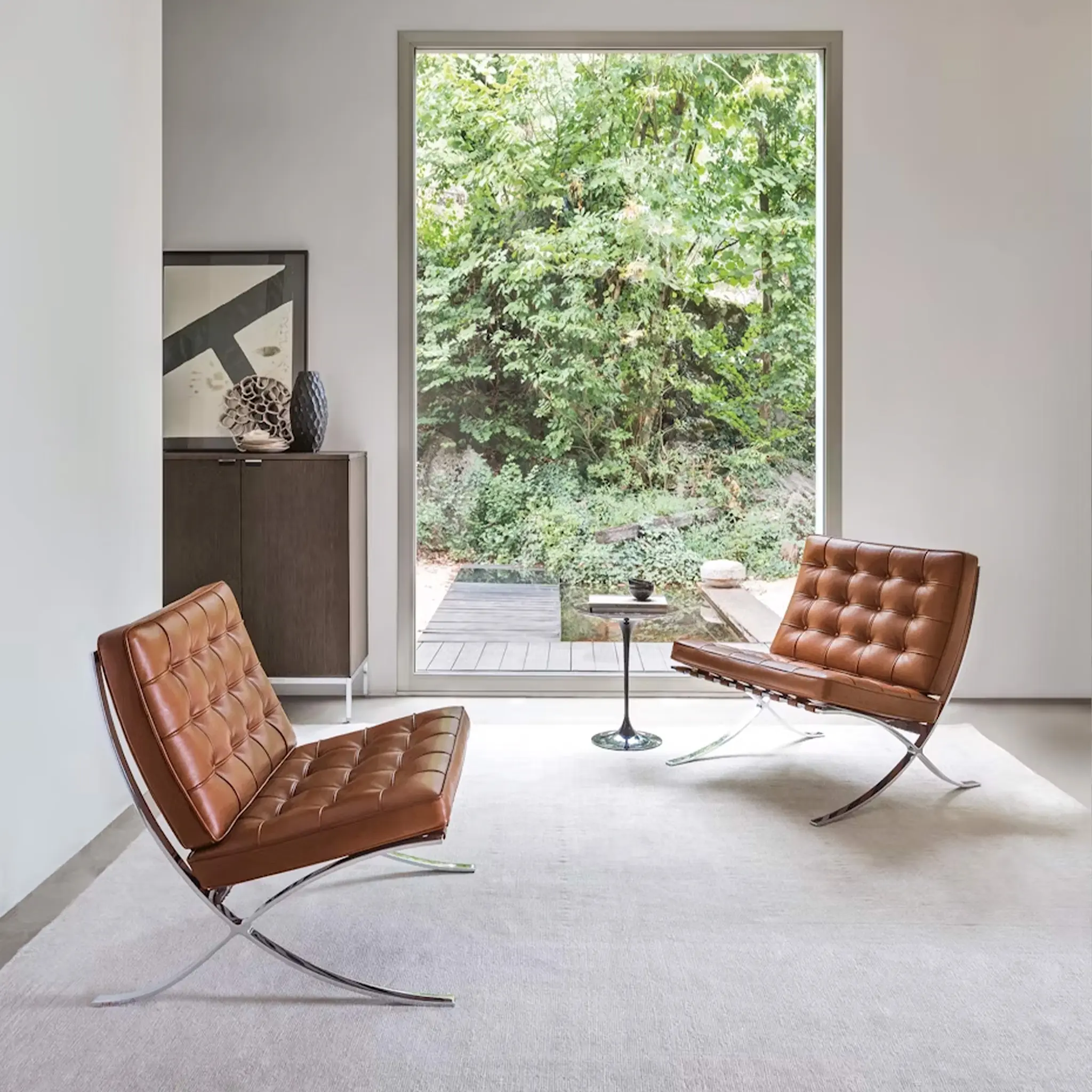 Barcelona Chair, Läder: Kat. W Velluto Pelle - VP03