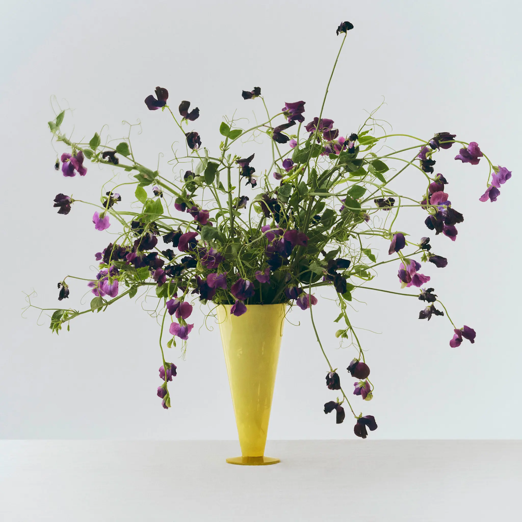 Conical Vase Large Yellow / lime green