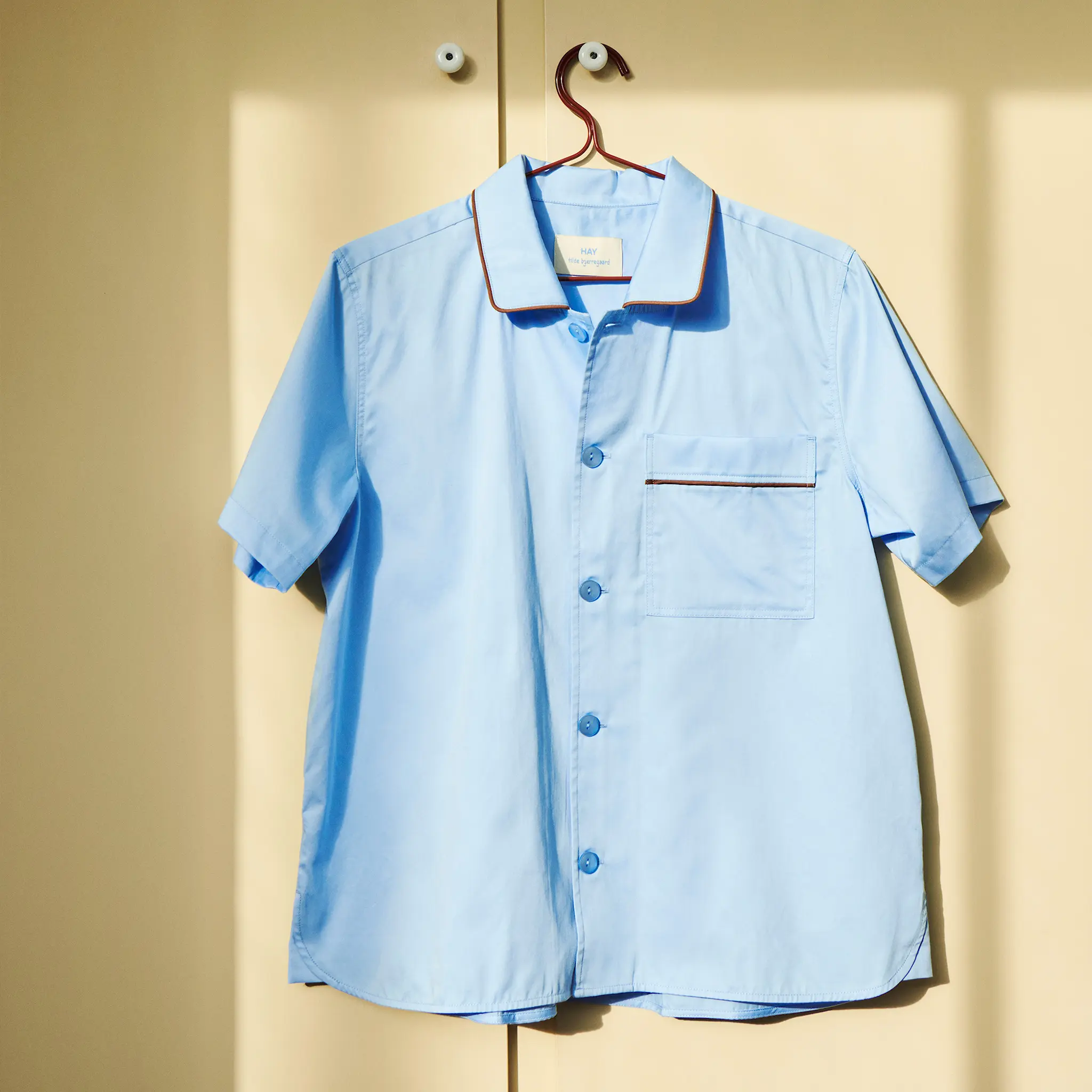 Outline Pyjama S/S Shirt S/M - Soft pink