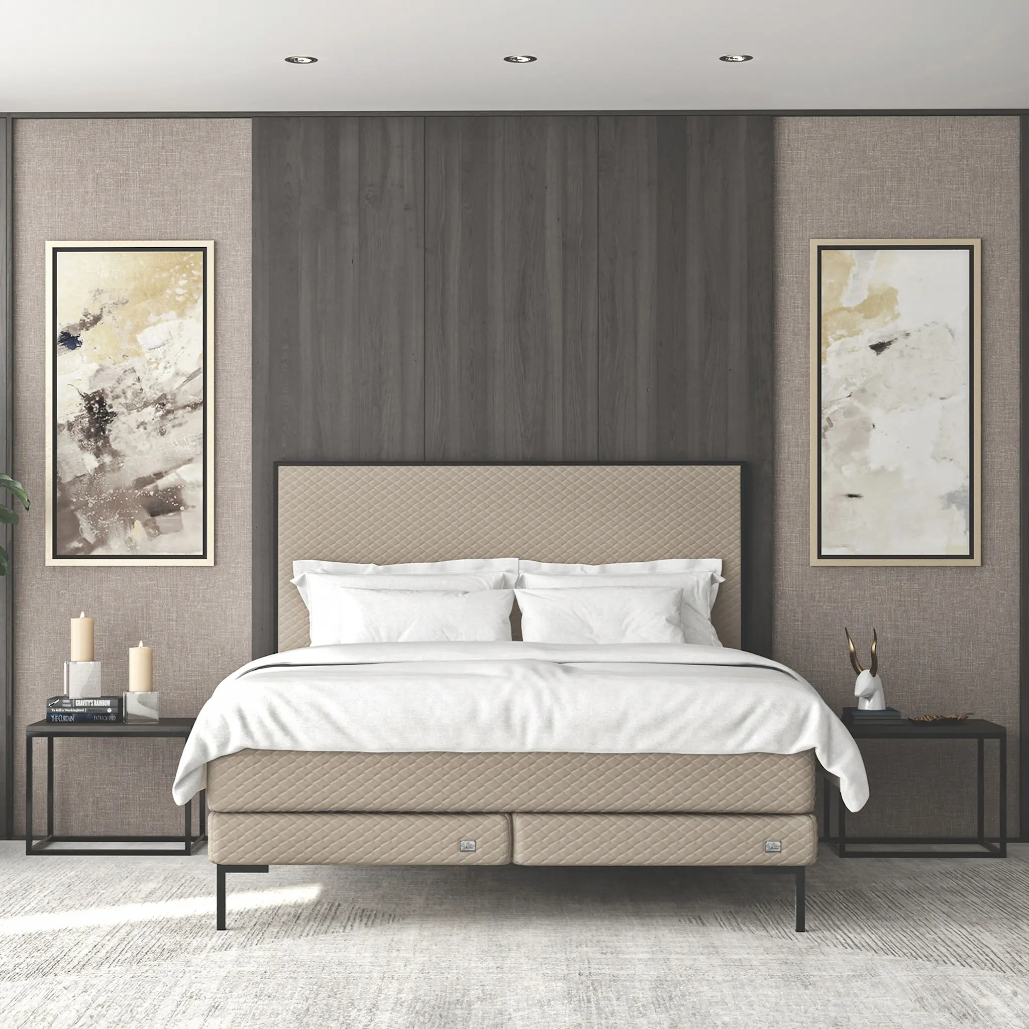 Edge Grey Sänggavel Almond
