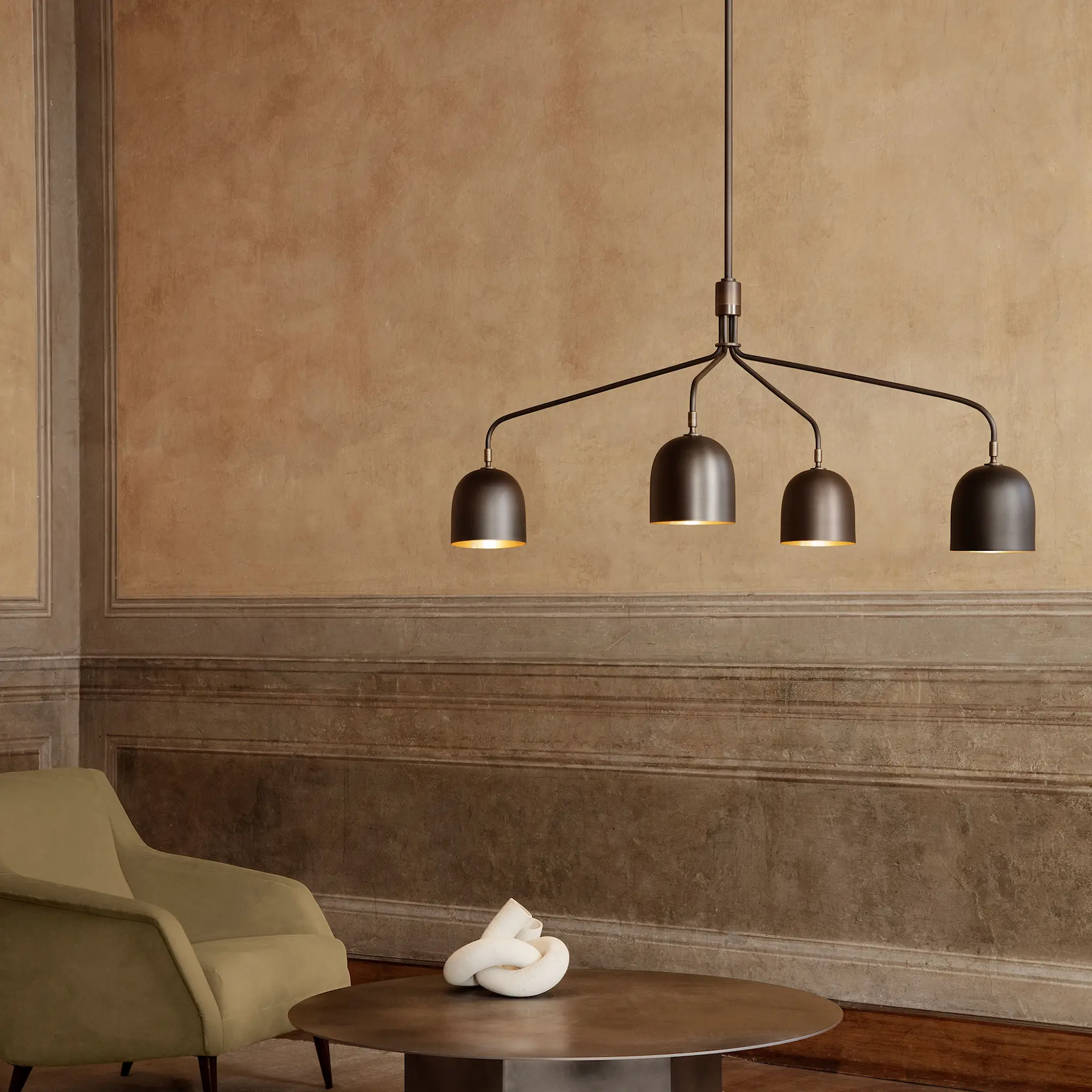 Howard Chandelier 4 Arm Long / Gunmetal