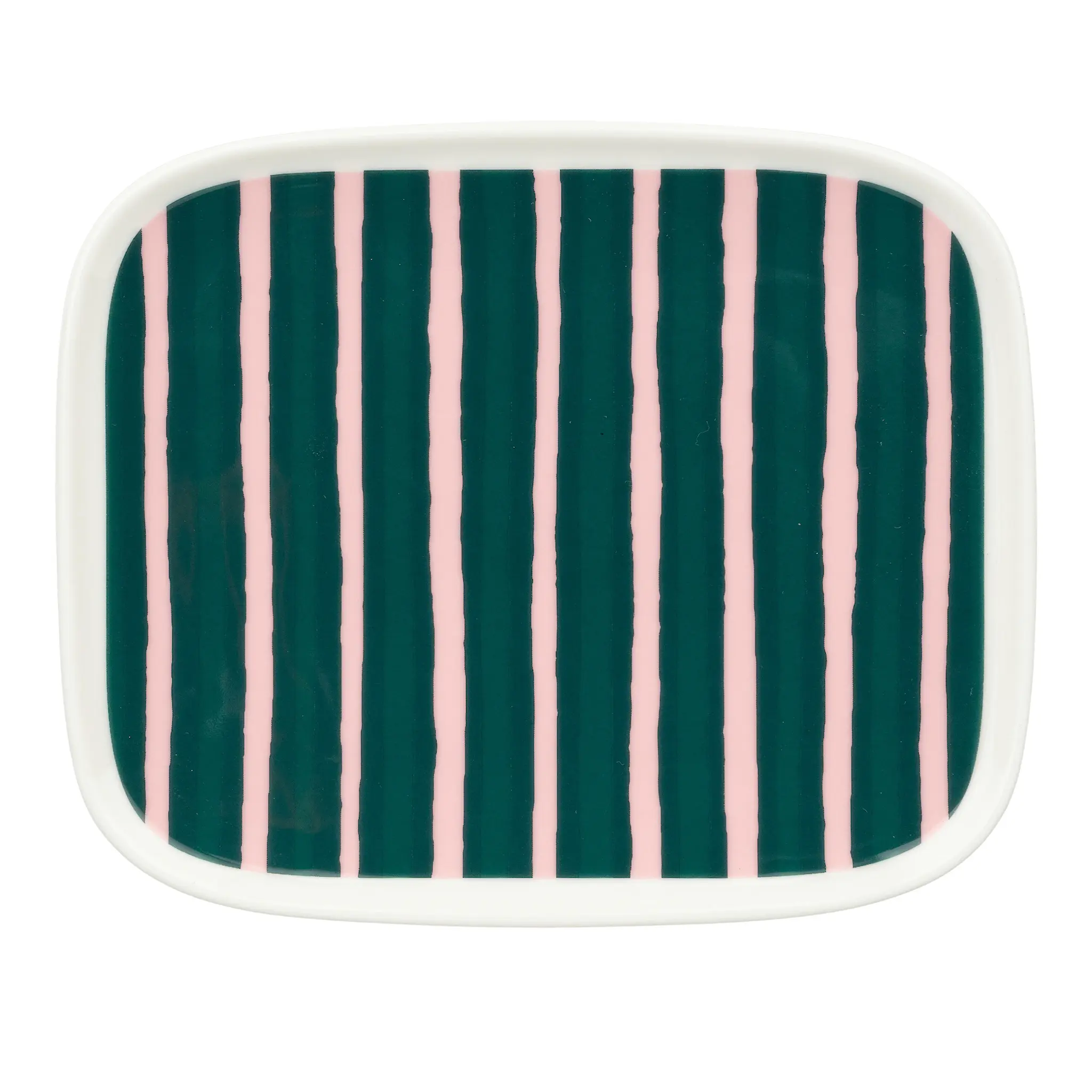 Oiva Piccolo White, Pink, Dk. Green assiett 12 x 15 cm