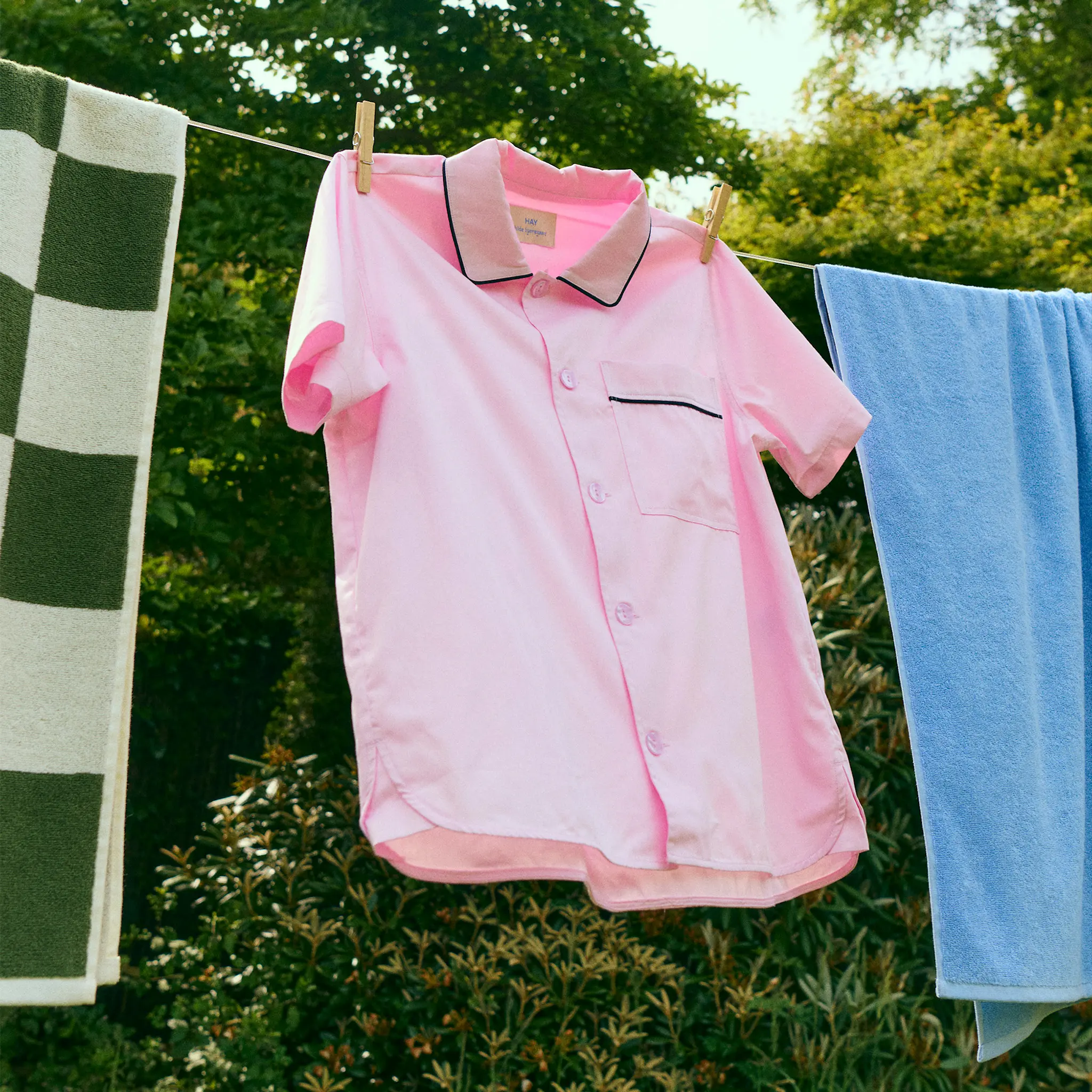 Outline Pyjama S/S Shirt S/M - Emerald green