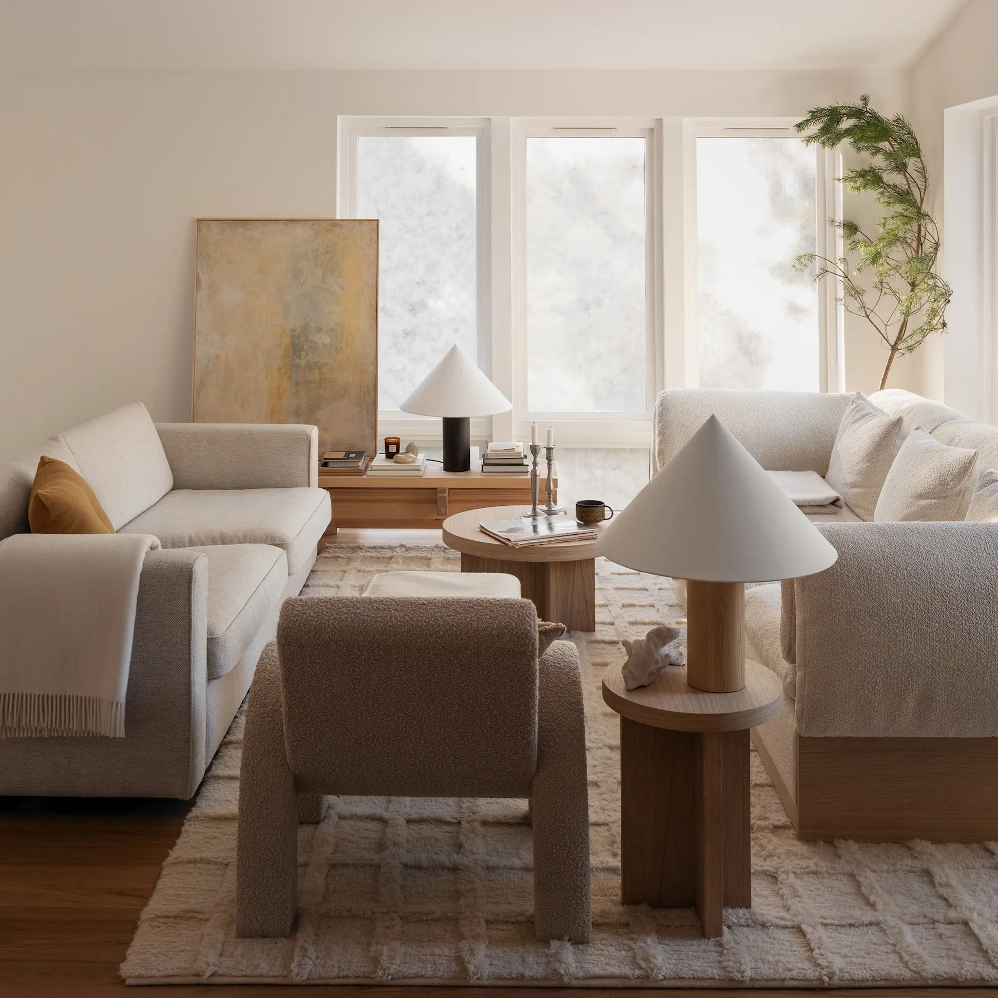 L.A. 3-Seater Sofa Light Oak inc. Cushion