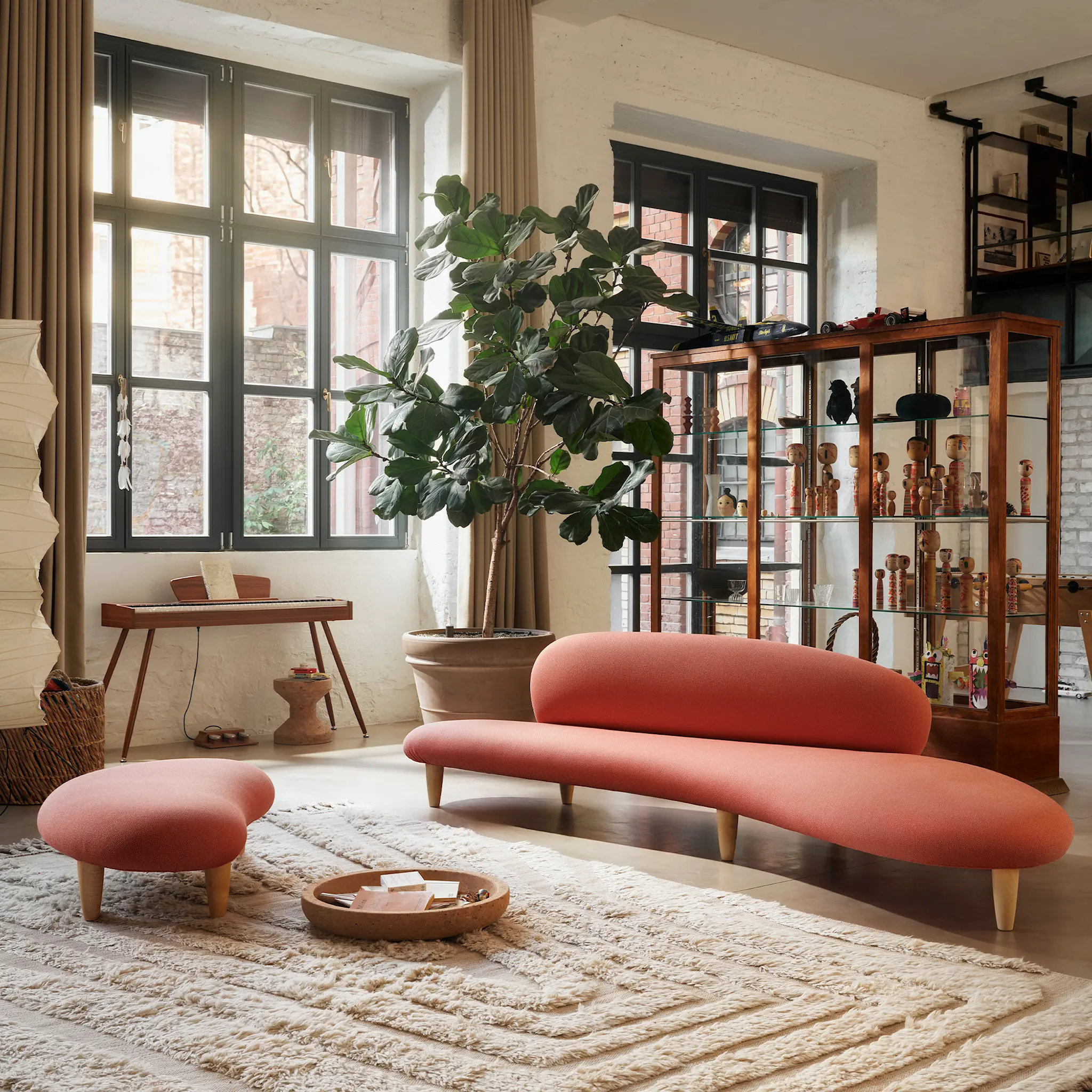 Freeform Sofa, Pale Rose Cognac, Naturlig Lönn