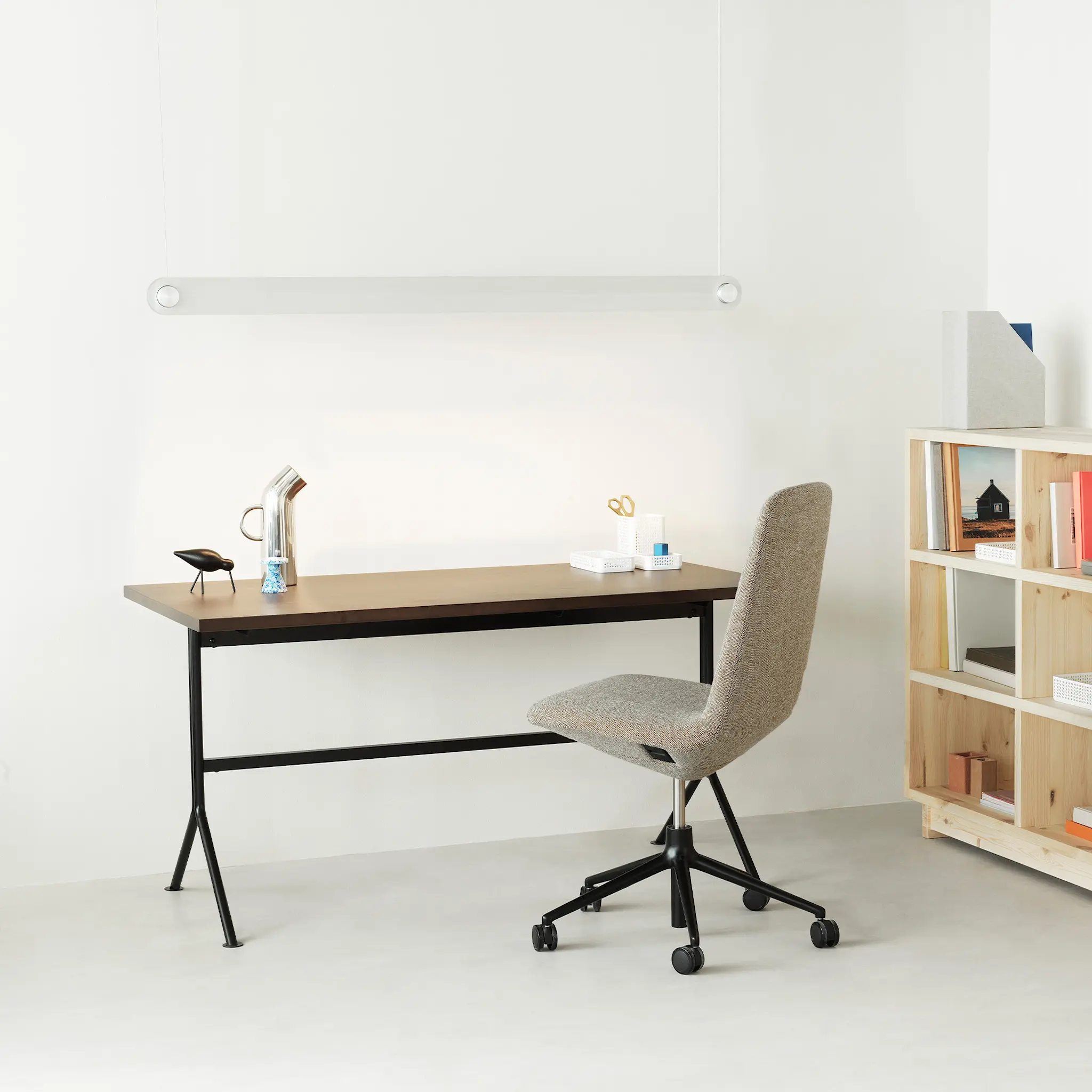 Kip Desk Black Steel - Pine