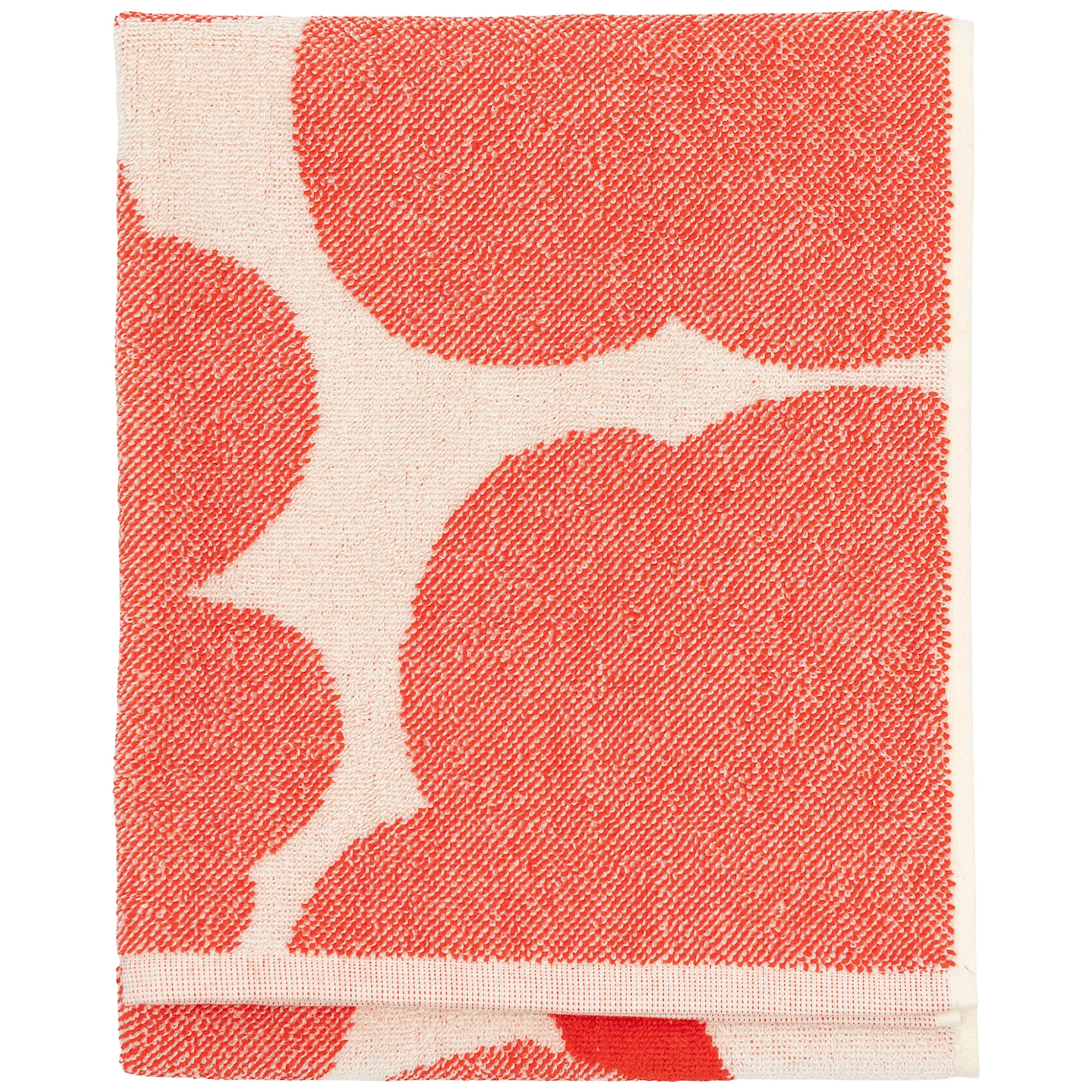 Unikko Off white Orange Red handduk 50 x 70 cm