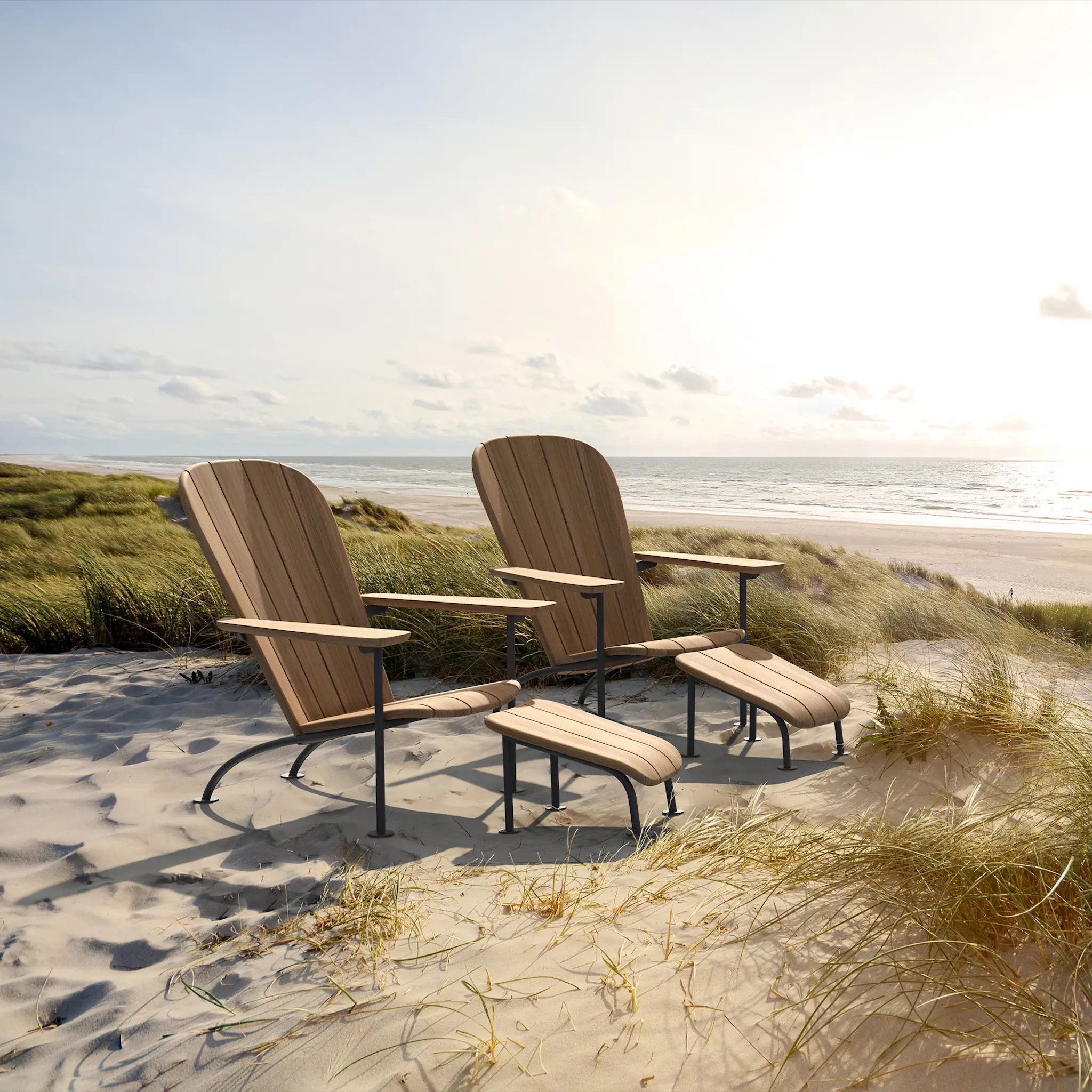Boste Lounge Foot Stool, Powder Coated Stainless Steel