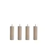 DUX SC sängben rund läder oatmeal 4-pack