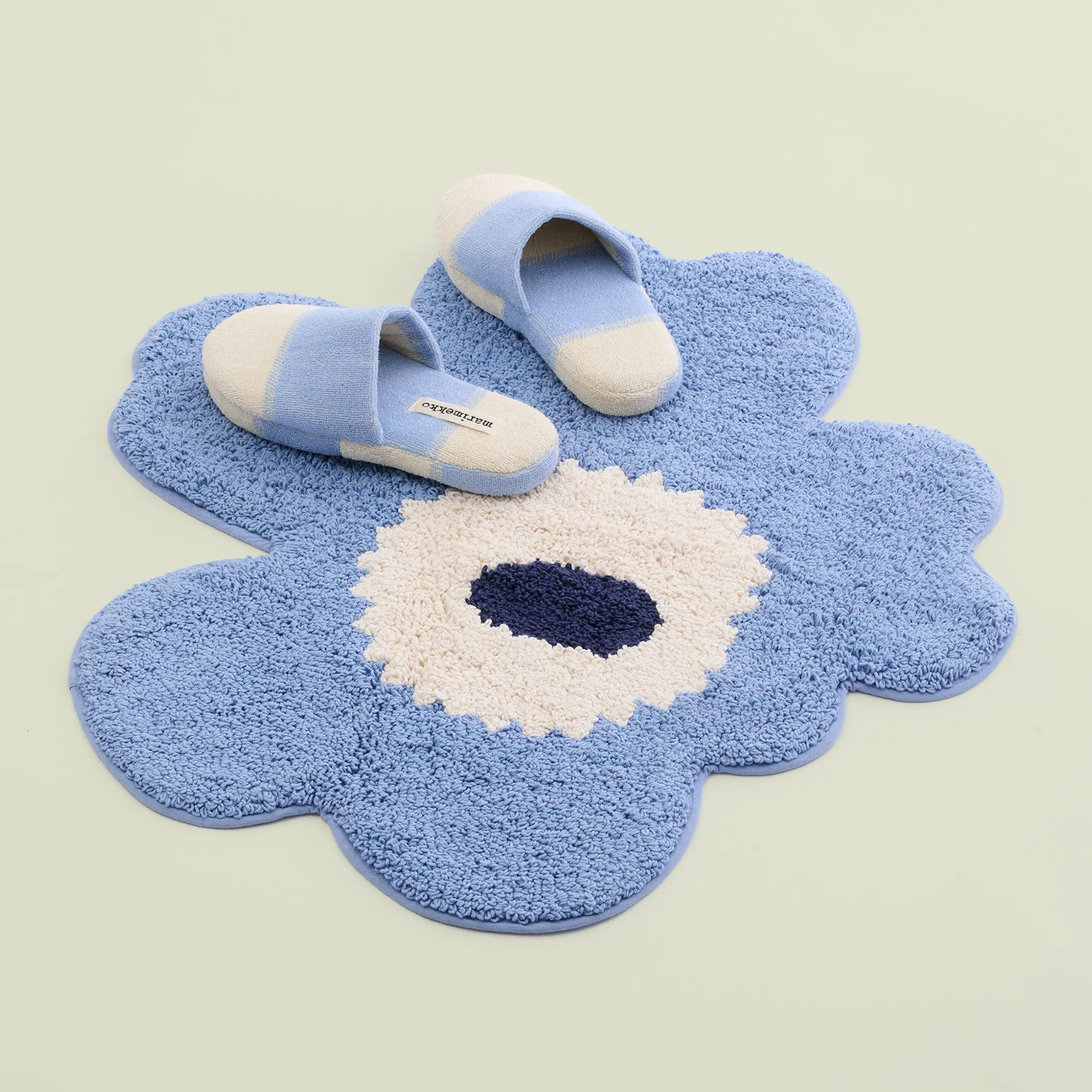 Unikko Lt.Blue Off White Navy badrumsmatta