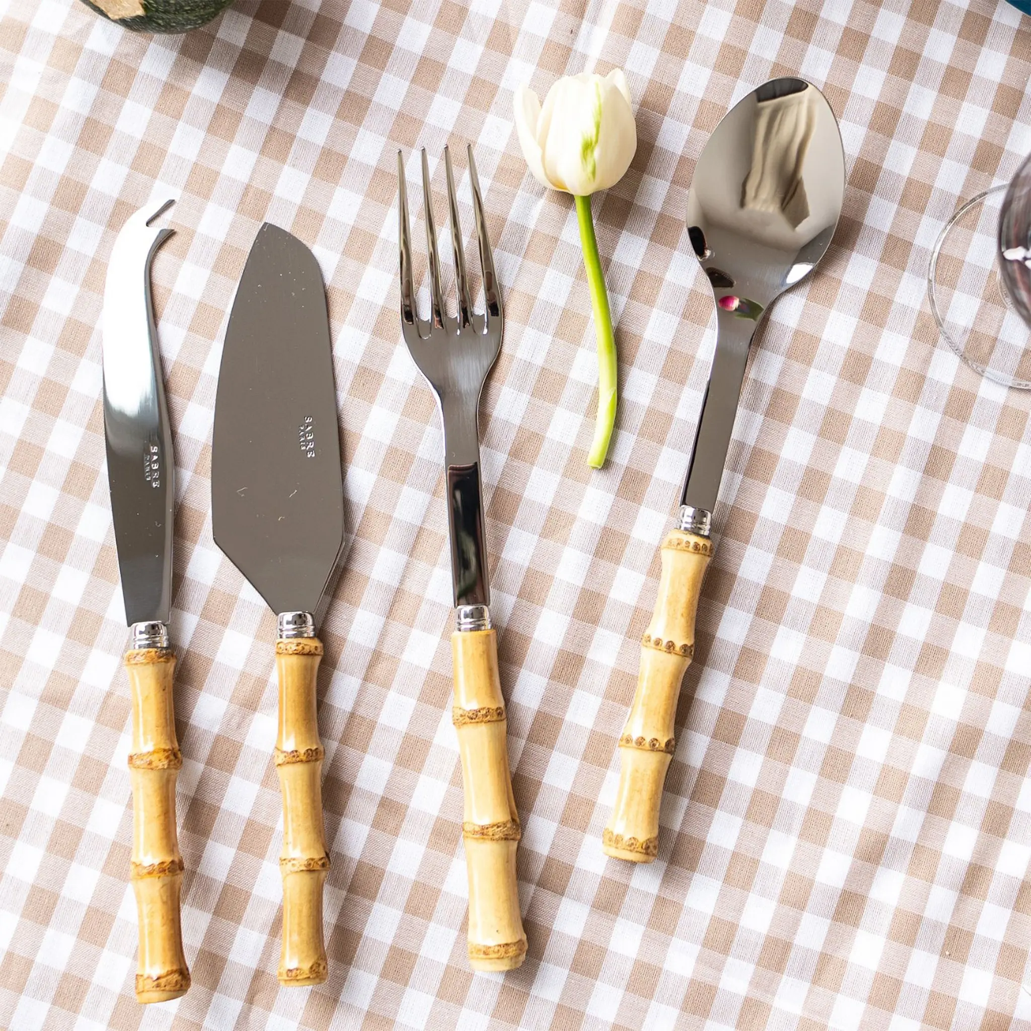 Panda Light Bamboo serveringsbestick 4-pack