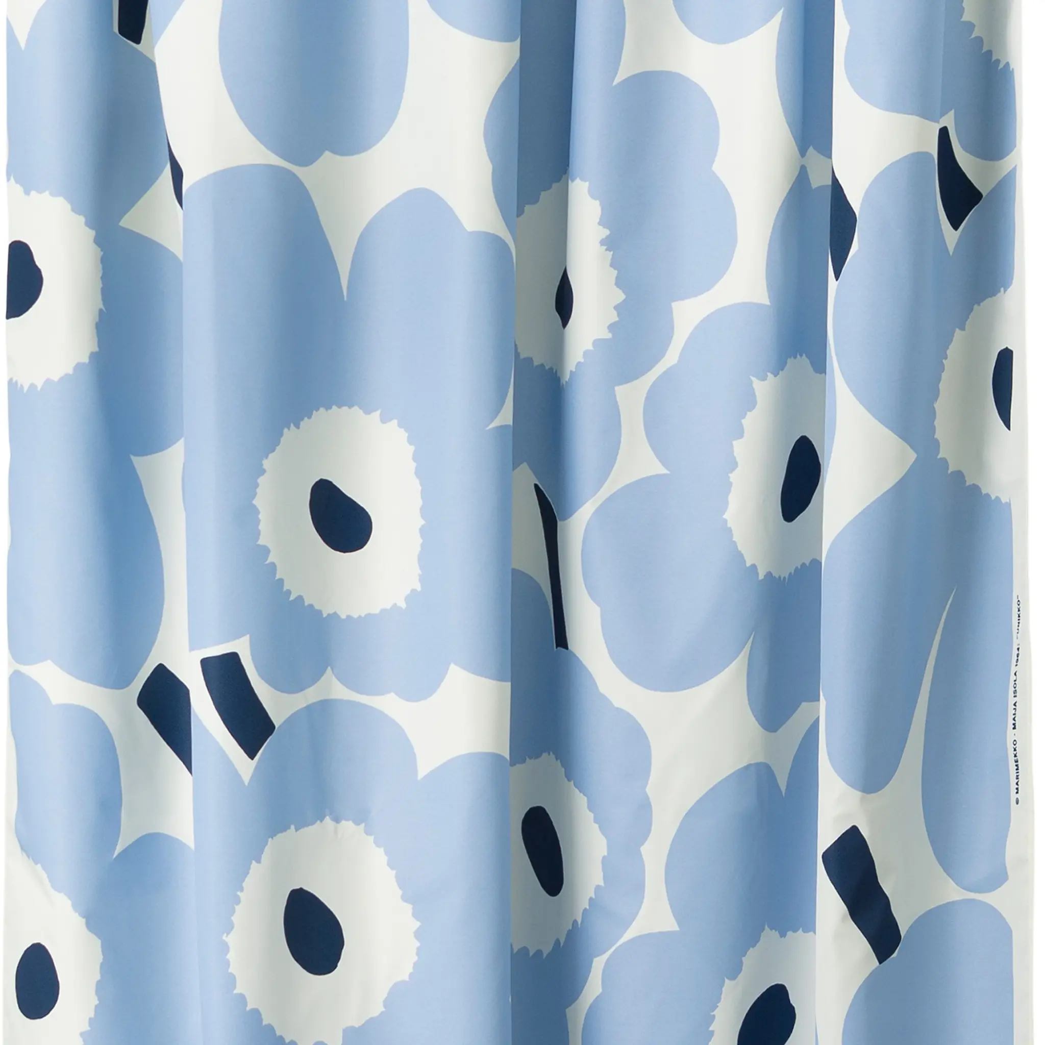Unikko Off White Lt.Blue Navy duschdraperi