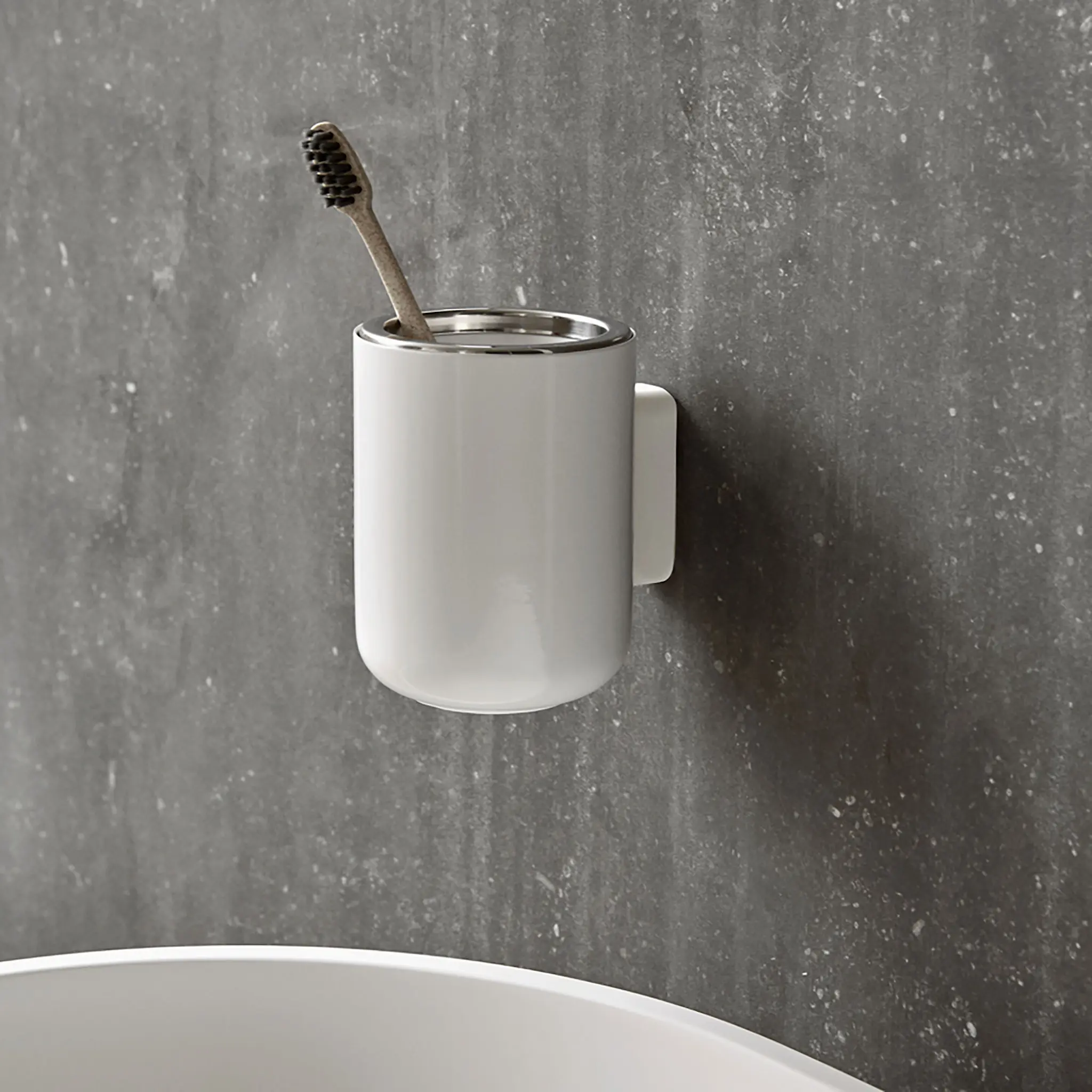 Toothbrush Holder White, Wall