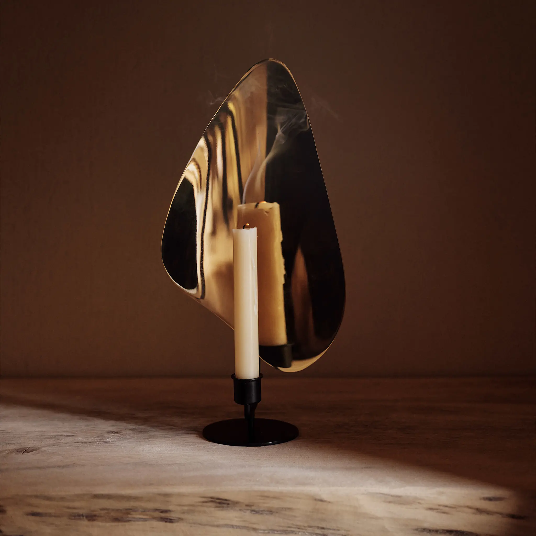 Flambeau CH, H30, Table, Black/Polished Brass