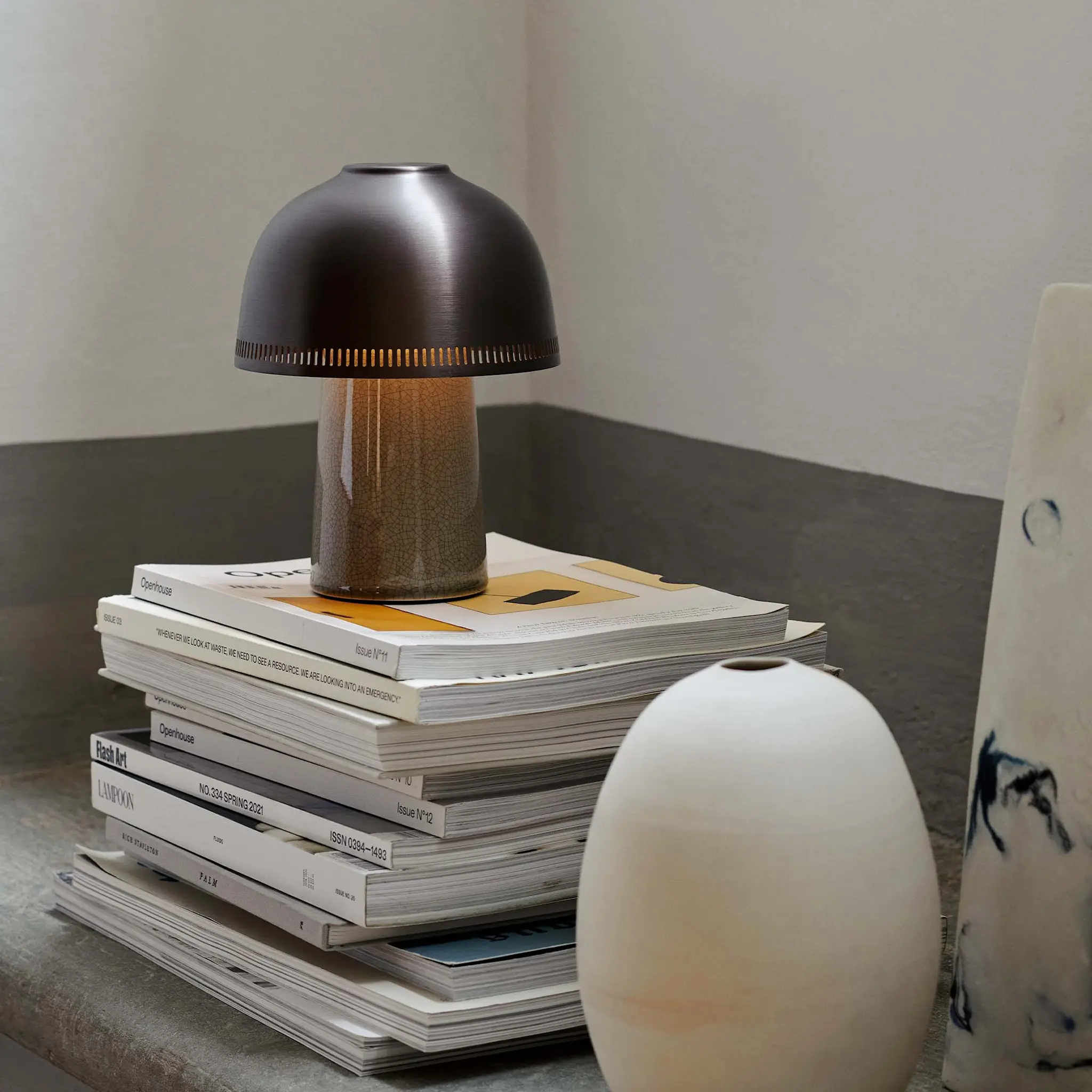 Raku Table Portable SH8 Beige Grey / Bronzed